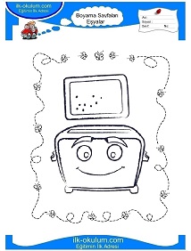 Çocuklar İçin Ekmek-Kızartma-Makinesi Boyama Sayfaları 